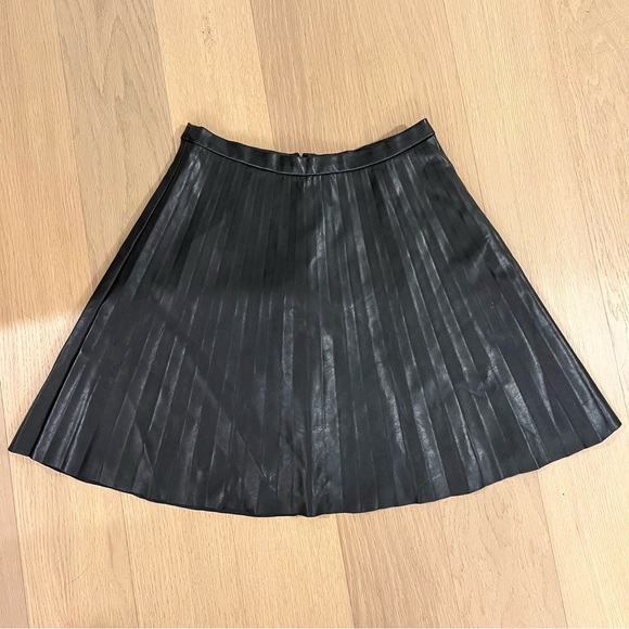 J.Crew Pleated Faux Leather Skirt - Picture 1 of 4